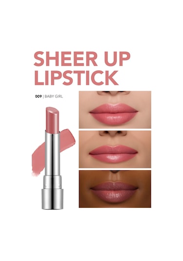 Flormar Nemlendirici Parlak Ruj (PEMBE) - Sheer Up Lipstick New - 009 Baby Girl - 8682536012072