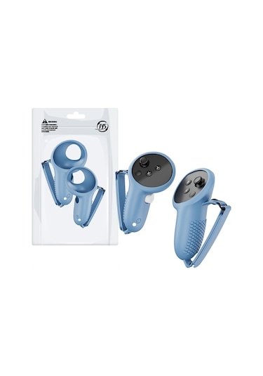 Jys Jys-mq013 Meta Quest 3 Dokunmatik Denetleyici Kapağı İçin 1 Çift Kaymaz Silikon Koruyucu Kılıf - Mavi Mavi