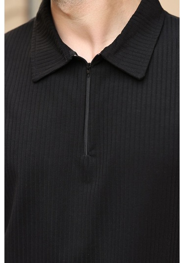 Siyah Polo Yaka T-shirt Şort Takım E7363