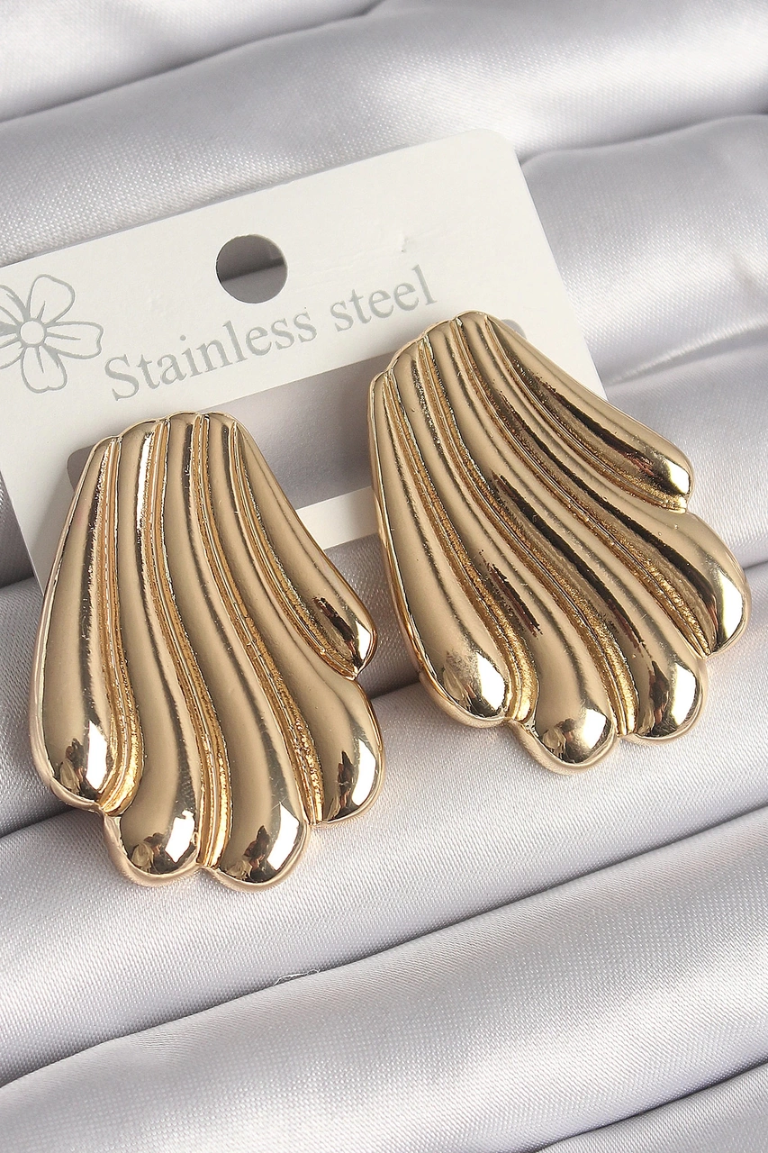 Dodes Dodes Pirinç Gold Renk İşlemeli İstirdye Model Kadın Küpe Tg27bkp10262 Çok Renkli