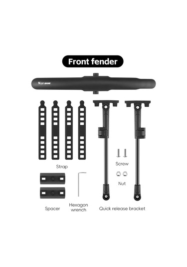 West Bıkıng Yp0714032 Yol Bisikleti Çamurluk Ayarlanabilir Pp Çamurluk - Ön Çamurluk Siyah