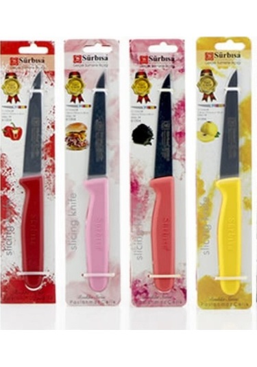 Sürbisa 4 Adet Renkli 61004 Sebze Bıçağı Boy 9.5 cm