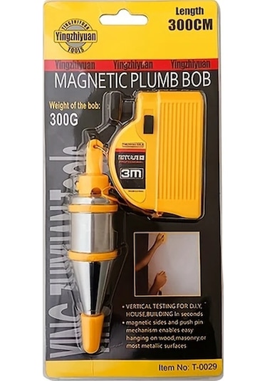 Elmpaly 1 Adet Manyetik Çekül 3 Metre İpliği İle Mimarlar İnşaat Ustaları İçin