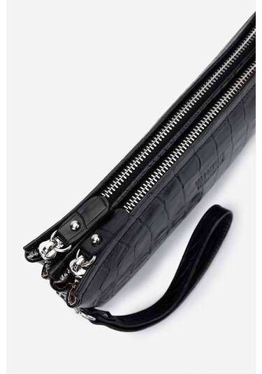 Valmenti Erkek Hakiki Deri Siyah Kroko El Çantası 147 892 Erk Cnt Y25 Sıyah Kroko Siyah