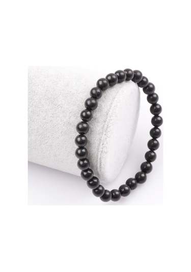 Shungite Doğal Taş Bileklik 6 mm Küre Kesim Çok Renkli