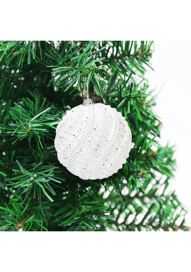 Monyee 8 Cm Renkli Noel Topu Seti, 2 Adet Abs Plastik, Işılda Parlayan Zirh Ve Boncuk Dekorasyonu, Noel Ve Yeni Yıl Dekorasyonu