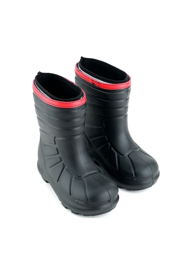 Gezer Erkek Çocuk Kışlık İçinde Çıkarılabilir Ek Çoraplı Su Geçirmez Yağmur Bot Çizme Siyah
