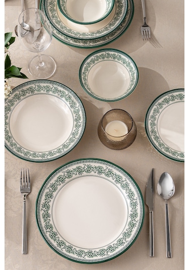 Emsan Arya 24 Parça 6 Kişilik Yemek Takımı Yeşil Yeşil