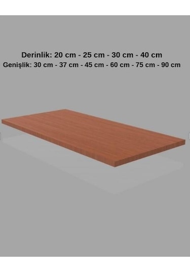 1 Adet Ahşap Raf - Suntalam Tekli Raf Bambu-40x90 Cm Çok Renkli