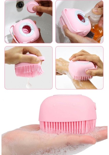 Tilbe Home Hazneli Şampuan Banyo Duş Kesesi Pembe