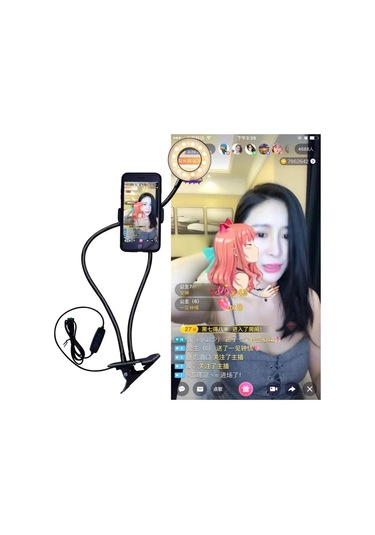 Telefon Tutucu Tripod Masa Lambası Youtuber Tripodu Usb-Led Işık