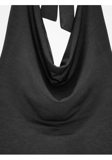 Dilvin 32973 Degaje Yaka Top-siyah