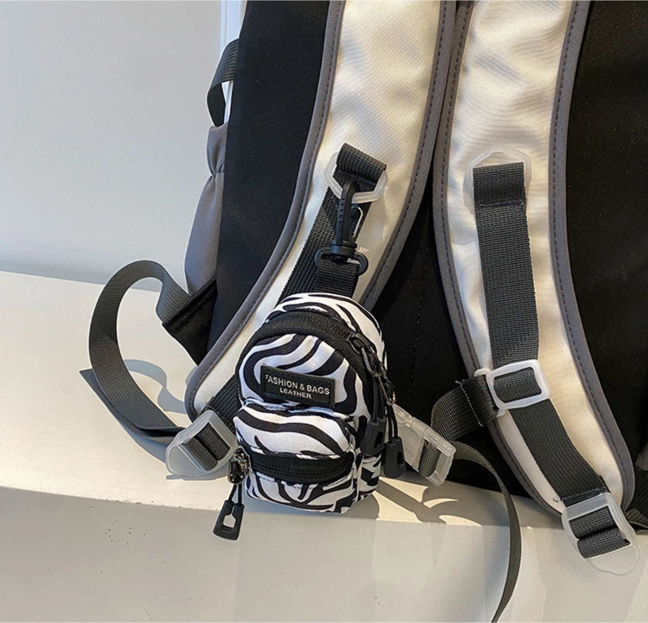 Yuntech01 Küçük Çanta: Mini Çok Amaçlı, Tek Omuz/üst Çapraz Taşıma, Anahtar/kulaklık Saklama, Siyah Desenli Kumaş Çanta Siyah