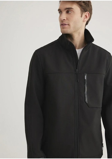 Mavi Dik Yaka Siyah Ceket 0110339-900 Siyah