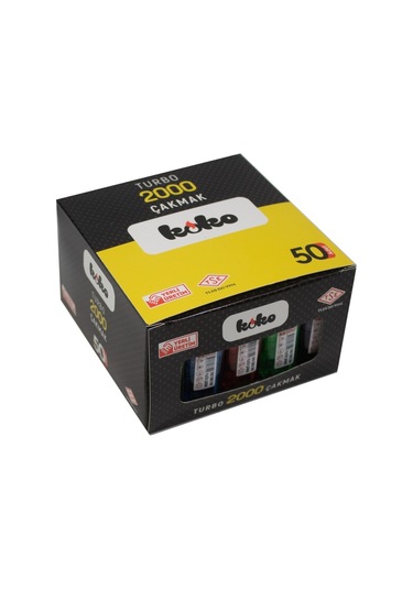 Erzisepet Çakmak Erzi Turbo 2000 Rüzgarda Sönmeyen Solid Çakmak 50'Li