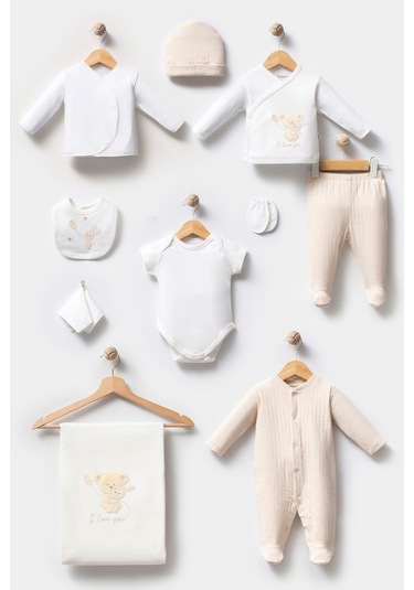 Bebitof Sevimli Ayıcık Tavşan 10parça Hastane Çıkışı Bej