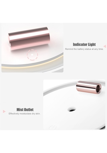 Kosona Beyaz Usb Şarjlı 400ml Ev Ofis Masaüstü Nemlendirici, Otomatik Kapanma, Düşük Gürültü Ve Renkli Işık Özellikli