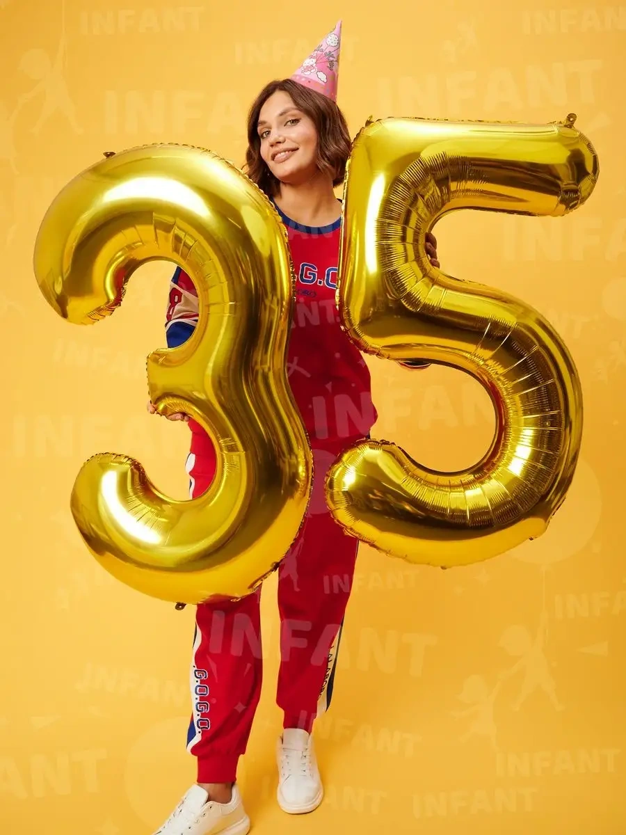 Infant 35 Yaş Rakamlı Balonlar 99537799 Altın Rengi