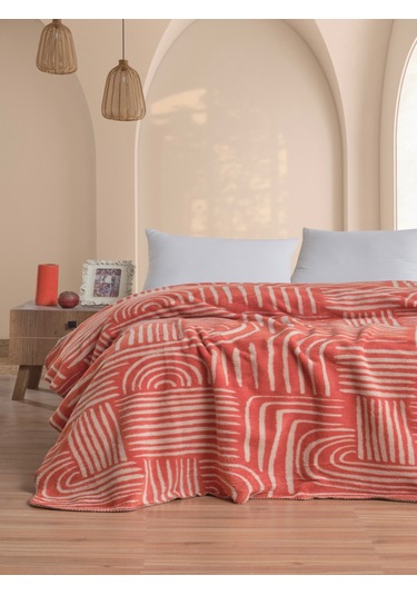 Pamela Çift Kişilik Battaniye 200x220 Cm Kiremit