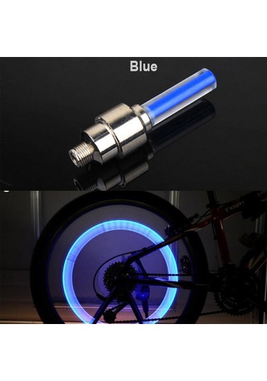 Dianziye Dış Etkinlikler İçin 4'lü Mavi Jant Feneri, Hafif Ve Dayanıklı Bisiklet Valf Lambası