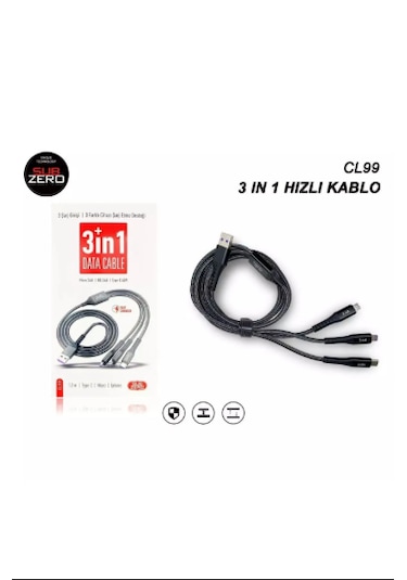 Subzero Cl99 3ın1 Sarj Kablosu 66w Salıse Gosterır