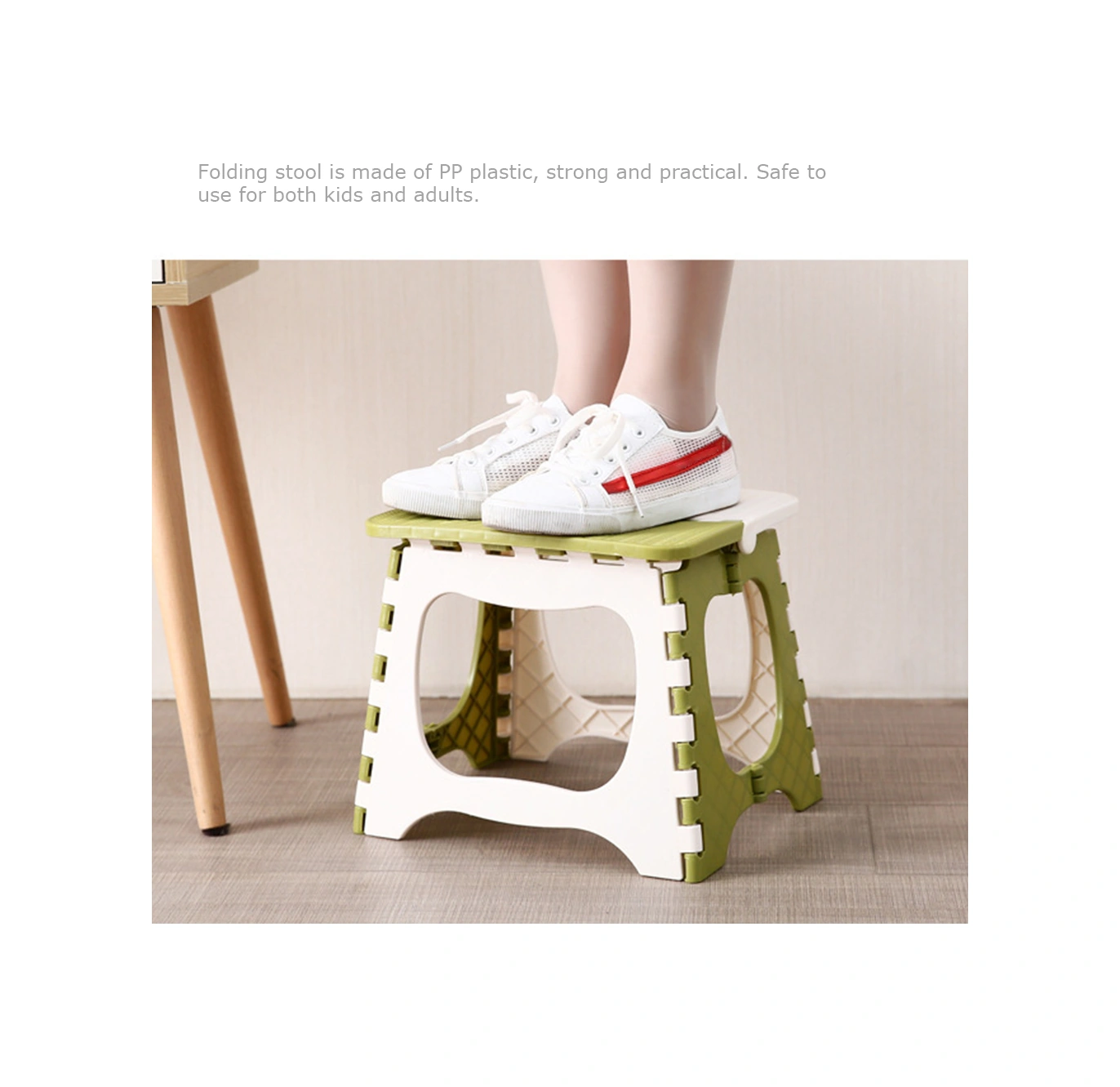 Youmex Yeşil Küçük Boy Taşınabilir Plastik Katlanabilir Tabure - Banyo, Bekleme Ve Ev Kullanıma Uygun Yeşil