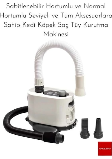 Pakeway Isı Ayarlı Kedi Köpek Saç Tüy Kurutma Makinesi - Beyaz