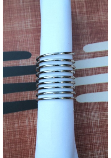 6 Adet Nine Twist Gümüş Çelik Peçete Halkası