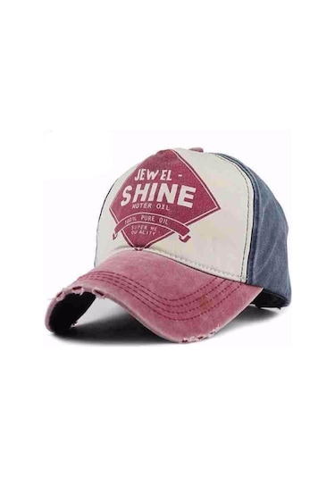 Bordo Lacivert Eskitme Shine Şapka Çok Renkli