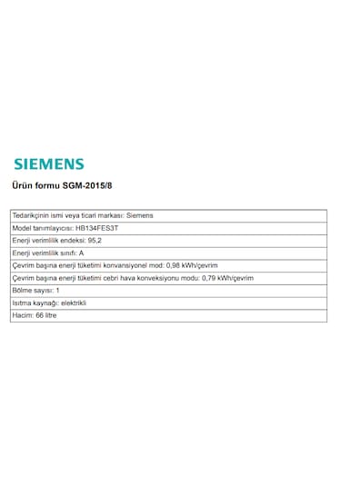 Siemens HB134FES3T 66 LT Ankastre Fırın