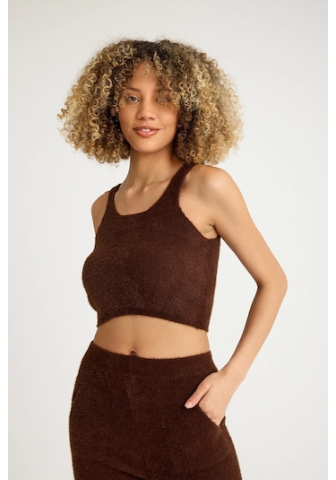 Allys Pantolon-crop-hırka Takım Kahve