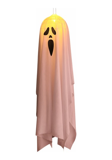 Mufunye Halloween Dekorasyon Led Işıkli Beyaz Büyük Çığlık Yüzü Perde Fantom Avize Odalar İçin Stüdyo Atmosferi Beyaz