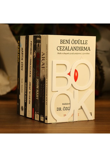 Kişiye Özel Book Kitap Tutucu Beyaz