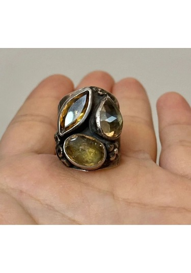 Allahverdi Türkmen Sitrin Gümüş Yüzük