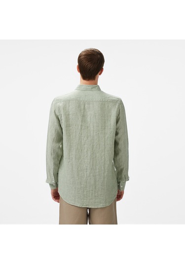 Nautica Erkek Yeşil Classic Fit Çizgili Gömlek Çizgili W55434t Yeşil