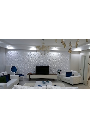 3 Boyutlu Boyanabilir Pvc Duvar Paneli Safran 50-50 Cm 4 Adet-1 Metrekare
