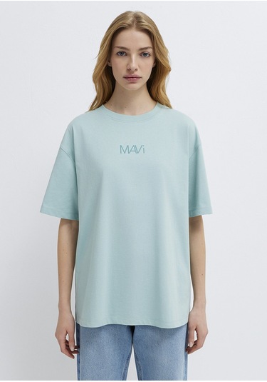 Mavi - Mavi Logo Baskılı Yeşil Tişört 1613884-71456
