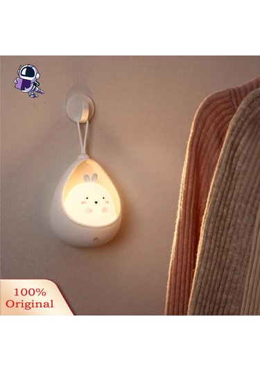 Grebest Hareket Sensörü Lamba Sevimli Görünüm Karikatür Tavşan Kedi Led Lamba İnsan İndüksiyon Işık Siyah