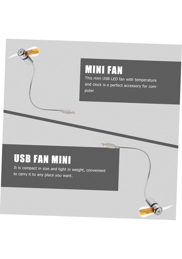 Usb Fan Led Saat Işık Soğutma Mini Usb Fan Sıcaklığı Ve Zaman Ekranı
