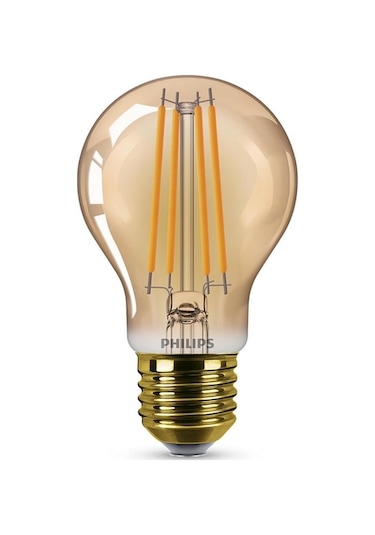 Philips LED Classic Amber Filament Ampul 7W 470 Lum 1800K Koyu Sarı Işık A60 E27 (40W)