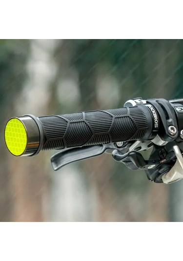 Rockbros 2023-14a 1 Çift Yansıtıcı Uç Tapalı Gidon Sapları Bisiklet Kolu Kapağı - Kırmızı