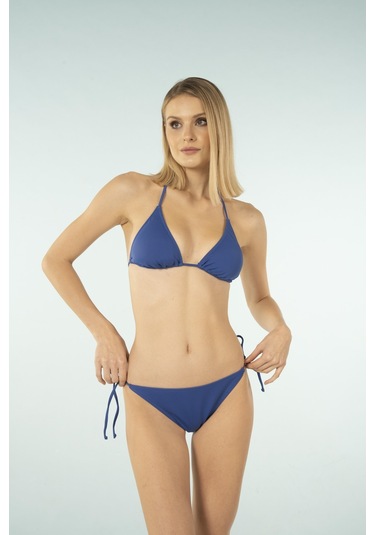 Estiva Üçgen İpli Bikini Takımı - Saks Çok Renkli