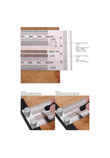 Rox Wood 0090 Hassas İşaretleme Şablon Paslanmaz T Cetvel 300 Mm