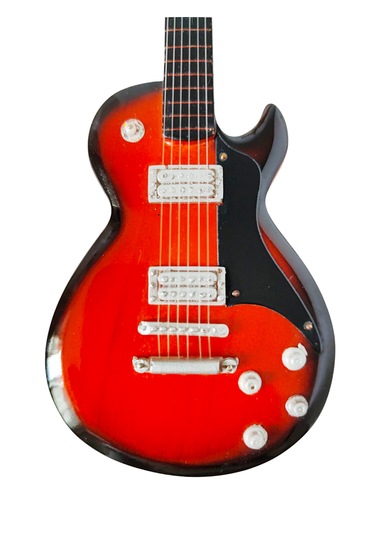 El Yapımı 1/4 Ölçek Minyatür Elektro Gitar Les Paul Fire Standard
