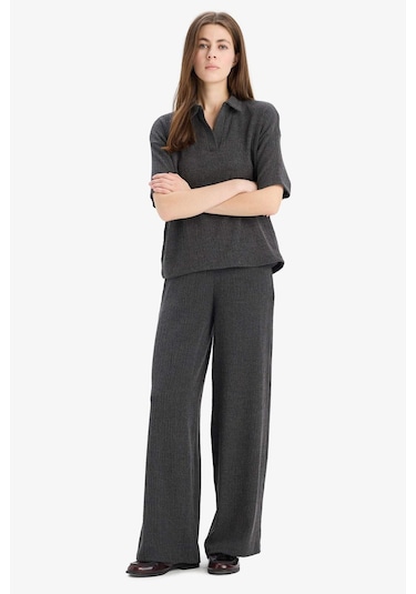 DeFacto Wide Leg Geniş Paça Bürümcük Pantolon E3232AX25SPAR148 DeFacto Wide Leg Geniş Paça Bürümcük Pantolon E3232AX25SPAR148