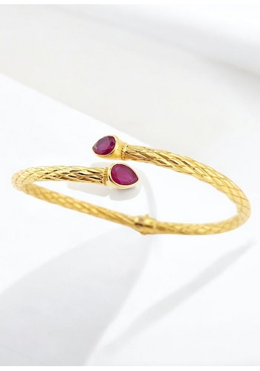 Altınbeyı 22 Ayar Altın Kelepçe Bilezik Pembe Taşlı 11.50 Gram Aby22klp003