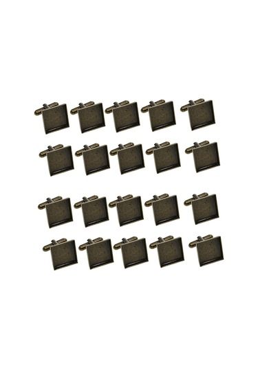 Suntek 20x16mm Kare Boş Ayar Taban Pedi Kol Düğmesi Dıy Bronz