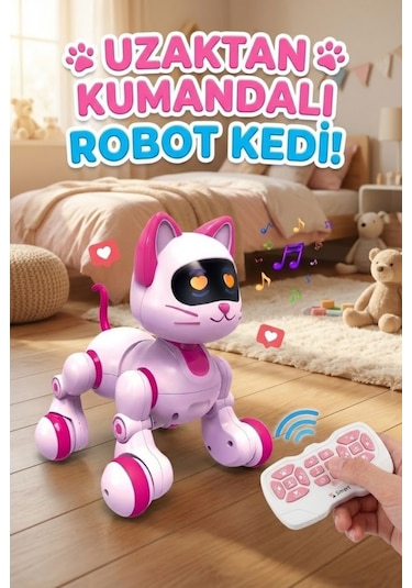 Akıllı Robot Kedi - Uzaktan Kumandalı, Dokunmatik, Programlanabilir, Dans Eden Eğitici Oyuncak Çok Renkli
