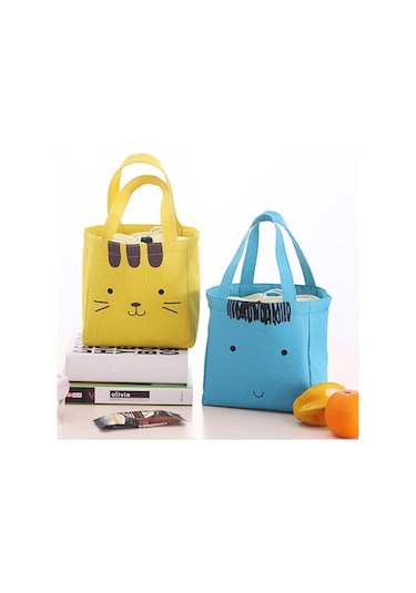 Termal Öğle Yemeği Kutusu Tote Soğutucu Çanta Kılıfı Blue Bear