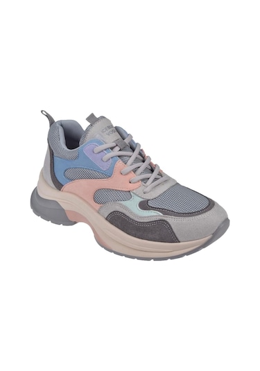 Pullman Simli Kadın Spor Ayakkabı Sneaker Sms-30162 Gri Multi-gri Multi Gri